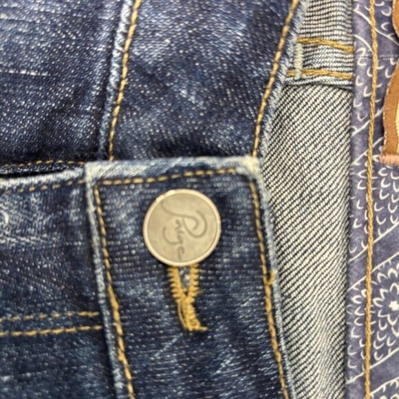 PAIGE Laurel Canyon Cropped Waist Size 28 Stretch Denim 5 Pocket Capri EUC - Picture 4 of 10